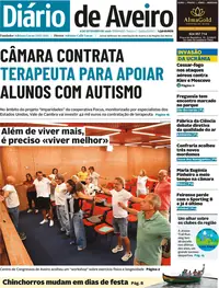 Capa do Diário de Aveiro de segunda-feira, 7 de setembro de 2026