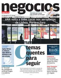 Capa do Jornal de Negócios de segunda-feira, 7 de setembro de 2026