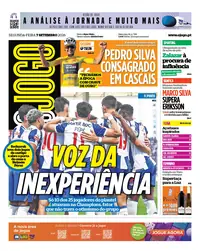 Capa do O Jogo de segunda-feira, 7 de setembro de 2026