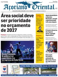 Capa do Açoriano Oriental de terça-feira, 8 de setembro de 2026