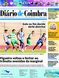 Capa do Diário de Coimbra de terça-feira, 8 de setembro de 2026