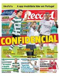 Capa do Record de terça-feira, 8 de setembro de 2026