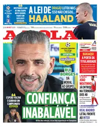 Capa do A Bola de quarta-feira, 9 de setembro de 2026