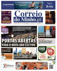Capa do Correio do Minho de quarta-feira, 9 de setembro de 2026