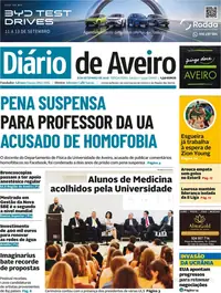 Capa do Diário de Aveiro de quarta-feira, 9 de setembro de 2026