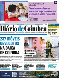 Capa do Diário de Coimbra de quarta-feira, 9 de setembro de 2026
