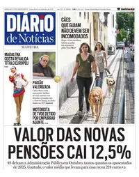 Capa do Diário de Notícias da Madeira de quarta-feira, 9 de setembro de 2026