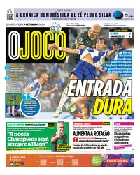 Capa do O Jogo de quarta-feira, 9 de setembro de 2026