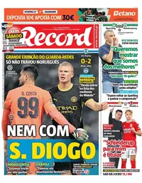Capa do Record de quarta-feira, 9 de setembro de 2026