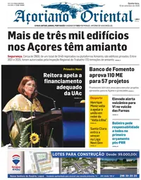 Capa do Açoriano Oriental de quinta-feira, 10 de setembro de 2026