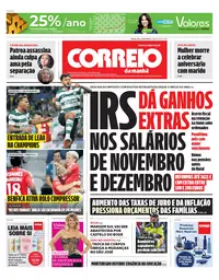 Capa do Correio da Manhã de quinta-feira, 10 de setembro de 2026