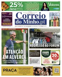 Capa do Correio do Minho de quinta-feira, 10 de setembro de 2026