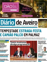Capa do Diário de Aveiro de quinta-feira, 10 de setembro de 2026