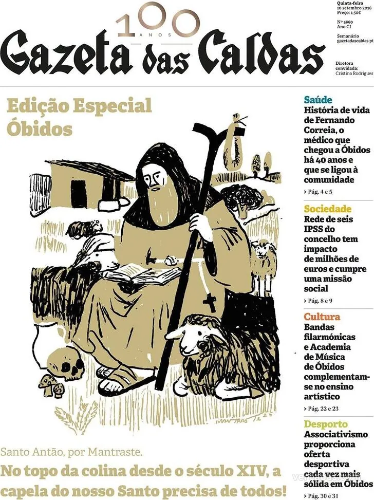 Capa do Gazeta das Caldas de quinta-feira, 10 de setembro de 2026