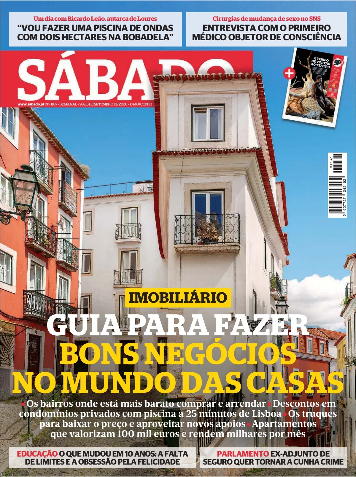 Capa do Sábado de quinta-feira, 10 de setembro de 2026
