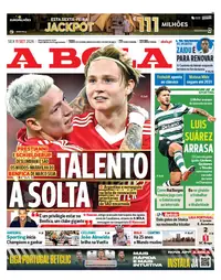 Capa do A Bola de sexta-feira, 11 de setembro de 2026