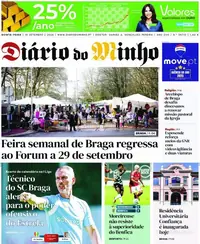 Capa do Diário do Minho de sexta-feira, 11 de setembro de 2026