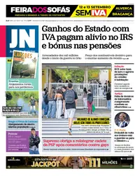Capa do Jornal de Notícias de sexta-feira, 11 de setembro de 2026