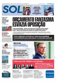 Capa do Nascer do SOL de sexta-feira, 11 de setembro de 2026