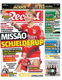 Capa do Record de sexta-feira, 11 de setembro de 2026