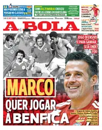 Capa do A Bola de sábado, 12 de setembro de 2026