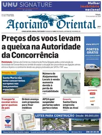 Capa do Açoriano Oriental de sábado, 12 de setembro de 2026