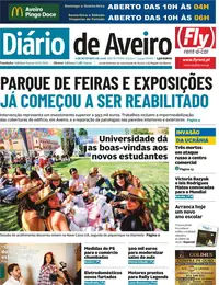 Capa do Diário de Aveiro de sábado, 12 de setembro de 2026