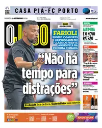 Capa do O Jogo de sábado, 12 de setembro de 2026