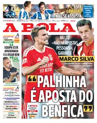 Capa do A Bola de domingo, 13 de setembro de 2026