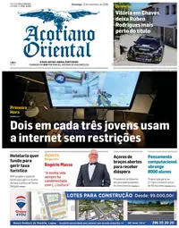 Capa do Açoriano Oriental de domingo, 13 de setembro de 2026