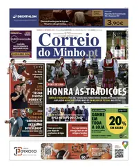 Capa do Correio do Minho de domingo, 13 de setembro de 2026