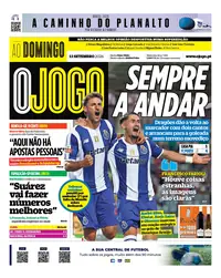 Capa do O Jogo de domingo, 13 de setembro de 2026