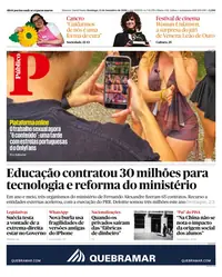 Capa do Público de domingo, 13 de setembro de 2026
