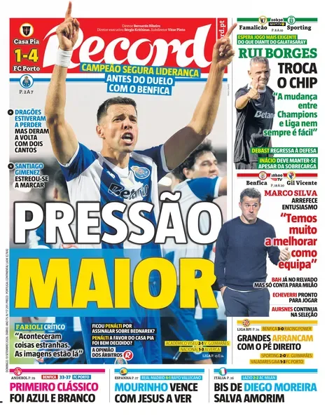 Capa do Record de domingo, 13 de setembro de 2026