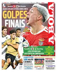 Capa do A Bola de segunda-feira, 14 de setembro de 2026