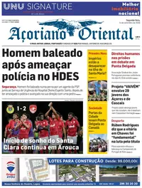 Capa do Açoriano Oriental de segunda-feira, 14 de setembro de 2026