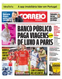 Capa do Correio da Manhã de segunda-feira, 14 de setembro de 2026
