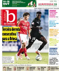 Capa do Diário As Beiras de segunda-feira, 14 de setembro de 2026