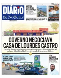 Capa do Diário de Notícias da Madeira de segunda-feira, 14 de setembro de 2026