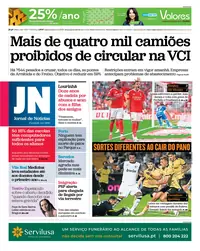 Capa do Jornal de Notícias de segunda-feira, 14 de setembro de 2026