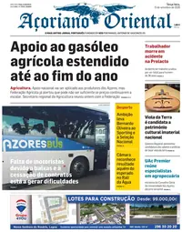 Capa do Açoriano Oriental de terça-feira, 15 de setembro de 2026
