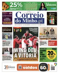 Capa do Correio do Minho de terça-feira, 15 de setembro de 2026