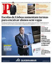 Capa do Público de terça-feira, 15 de setembro de 2026