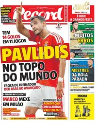 Capa do Record de terça-feira, 15 de setembro de 2026