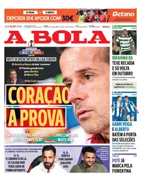 Capa do A Bola de quarta-feira, 16 de setembro de 2026
