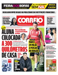 Capa do Correio da Manhã de quarta-feira, 16 de setembro de 2026