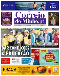 Capa do Correio do Minho de quarta-feira, 16 de setembro de 2026