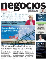 Capa do Jornal de Negócios de quarta-feira, 16 de setembro de 2026