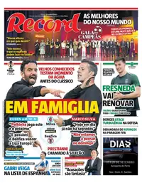 Capa do Record de quarta-feira, 16 de setembro de 2026