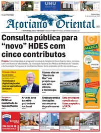 Capa do Açoriano Oriental de quinta-feira, 17 de setembro de 2026